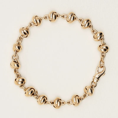 Deja Vu 9ct Yellow Gold Knotted Chain Bracelet 20cm - Bracelet - Walker & Hall