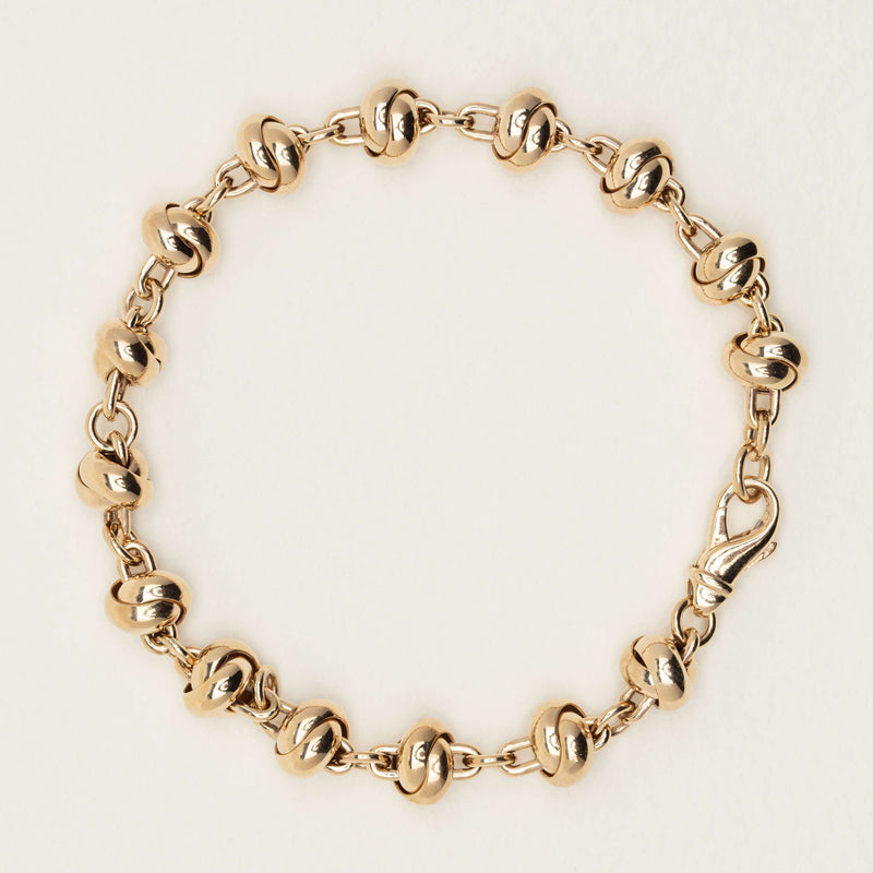 Deja Vu 9ct Yellow Gold Knotted Chain Bracelet 20cm - Bracelet - Walker & Hall