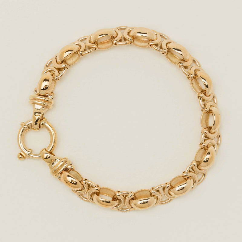 Deja Vu 9ct Yellow Gold Fancy Link Bracelet - Bracelet - Walker & Hall