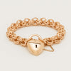 Deja Vu 9ct Rose Gold Filigree Belcher Bracelet w Padlock