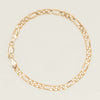 Deja Vu 9ct Yellow Gold Figaro Bracelet - 19cm