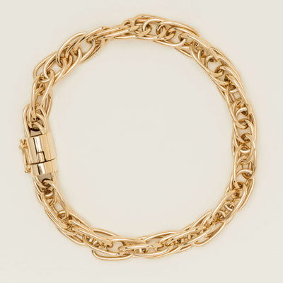 Deja Vu 9ct Yellow Gold Triple Cable Link Bracelet