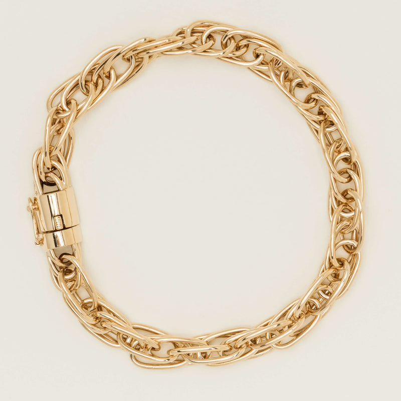 Deja Vu 9ct Yellow Gold Triple Cable Link Bracelet