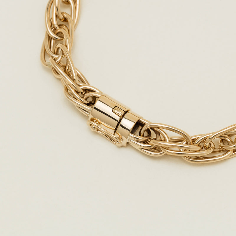Deja Vu 9ct Yellow Gold Triple Cable Link Bracelet