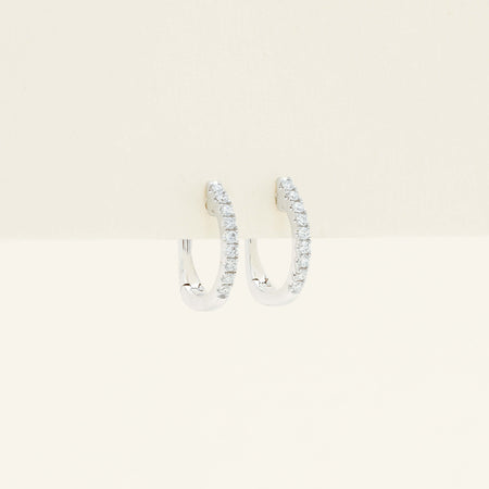 18ct White Gold .11ct Diamond Cosy Earrings - Earrings - Walker & Hall