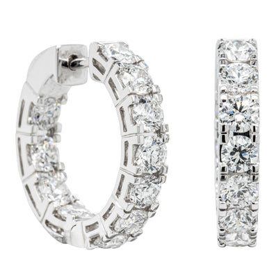 18ct White Gold 4.00ct Diamond Jubilee Hoop Earrings-Earrings-Walker & Hall