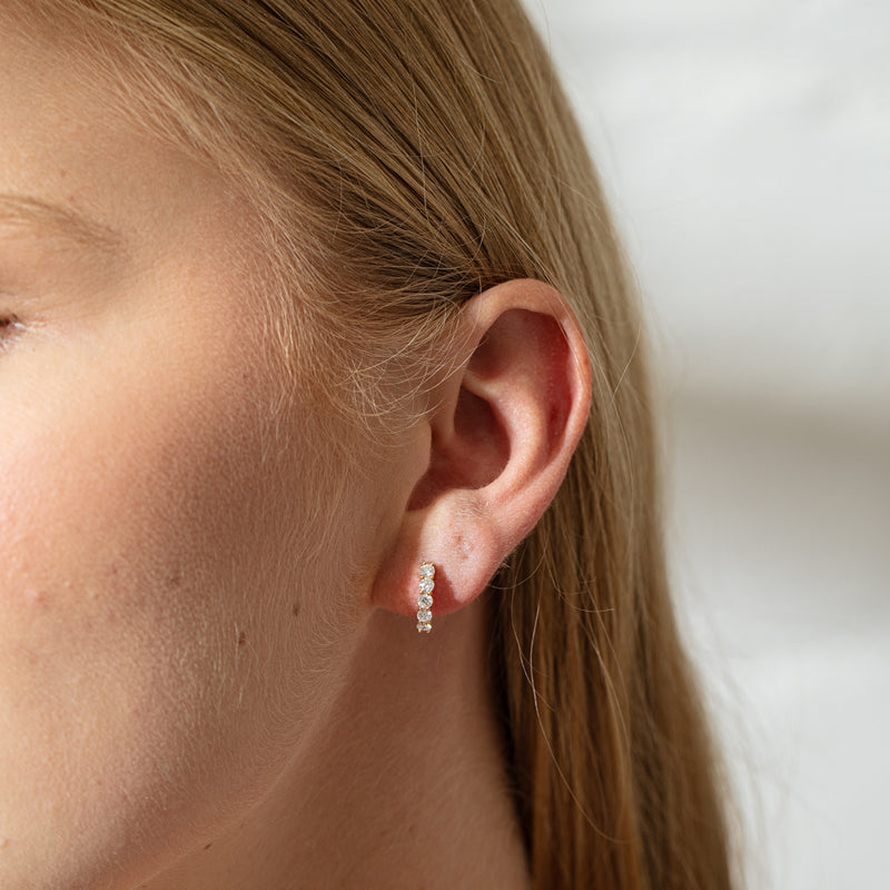 18ct Rose Gold .70ct Diamond Hoops-Earrings-Walker & Hall