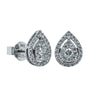 9ct White Gold .33ct Diamond Pear Saturn Stud Earrings - Earrings - Walker & Hall