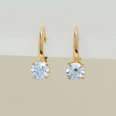 18ct Yellow Gold 1.50ct Diamond Blossom Hook Earrings - Earrings - Walker & Hall