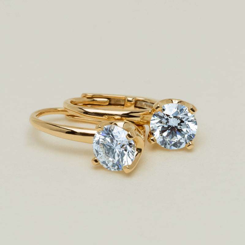 18ct Yellow Gold 1.50ct Diamond Blossom Hook Earrings - Earrings - Walker & Hall