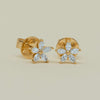 18ct Yellow Gold .38ct Diamond Jasmine Flower Earrings - Earrings - Walker & Hall