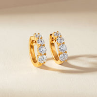18ct Yellow Gold 3.87ct Diamond Panorama Hoop Earrings - Earrings - Walker & Hall