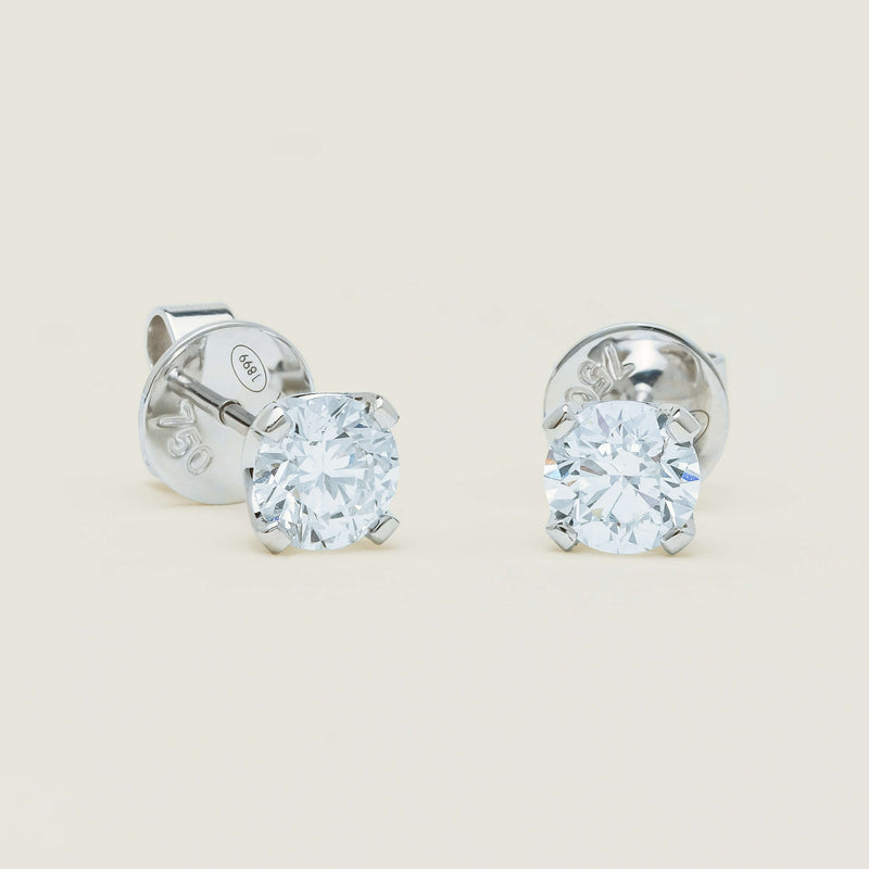 18ct White Gold 1.40ct Diamond Blossom Stud Earrings - Earrings - Walker & Hall