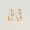 18ct Yellow Gold .09ct Diamond Chain Hoop Earrings