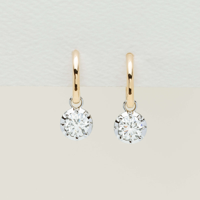 18ct Yellow Gold 1.40ct Diamond Dawn Drop Earrings - Earrings - Walker & Hall