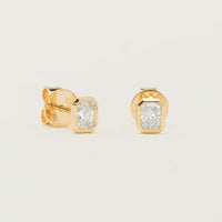 18ct Yellow Gold Radiant-Cut Diamond Natalia Stud Earrings