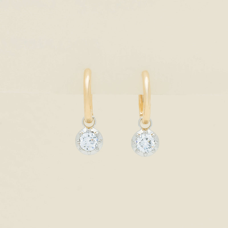 18ct Yellow Gold .60ct Diamond Dawn Drop Earrings - Earrings - Walker & Hall
