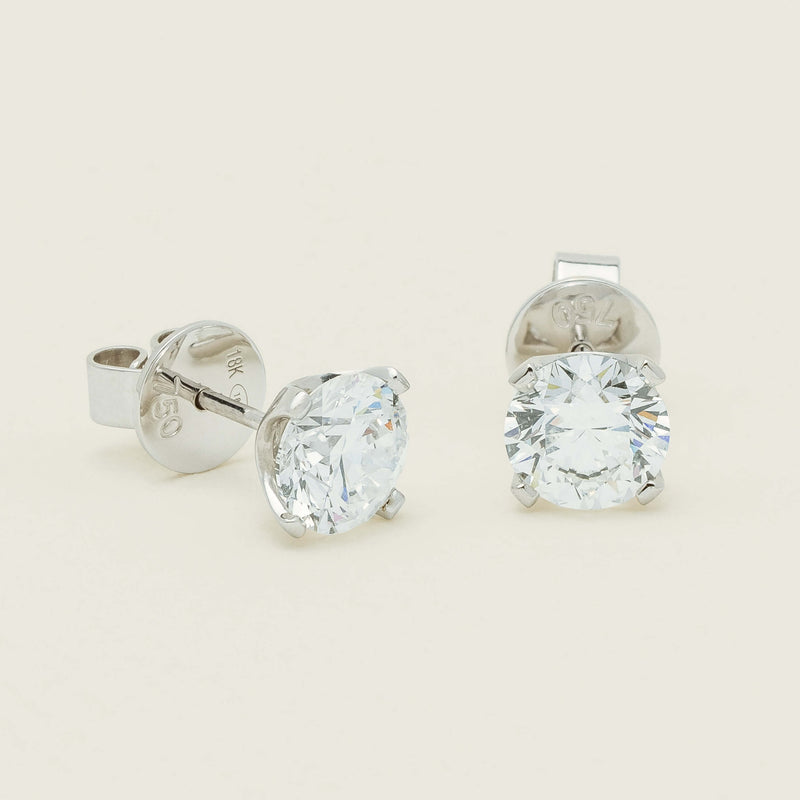 18ct White Gold 3.00ct Diamond Blossom Stud Earrings - Earrings - Walker & Hall