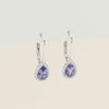18ct White Gold Pear Tanzanite Diamond Mini Sierra Earrings - Earrings - Walker & Hall