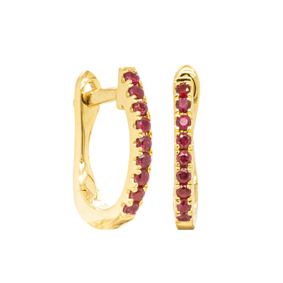 18ct Yellow Gold .13ct Ruby Cosy Earrings-Earrings-Walker & Hall