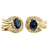 Vintage 18ct Yellow Gold 2.00ct Sapphire & Diamond Earrings-Earrings-Walker & Hall