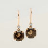 18ct Rose Gold Smoky Quartz & Diamond Drop Octavia Earrings - Earrings - Walker & Hall