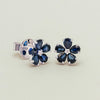 18ct White Gold Sapphire Forget-Me-Not Flower Earrings - Earrings - Walker & Hall
