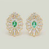 18ct Yellow Gold .45ct Emerald & Diamond Starburst Earrings - Earrings - Walker & Hall