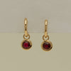 18ct Yellow Gold Ruby Natalia Hoop Earrings - Earrings - Walker & Hall