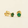 18ct Yellow Gold .68ct Emerald Lily Stud Earrings