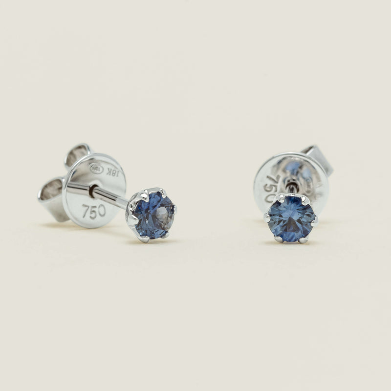 18ct White Gold .41ct Sapphire Lily Stud Earrings - Earrings - Walker & Hall