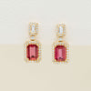 18ct Yellow Gold 1.44ct Ruby & Diamond Drop Earrings