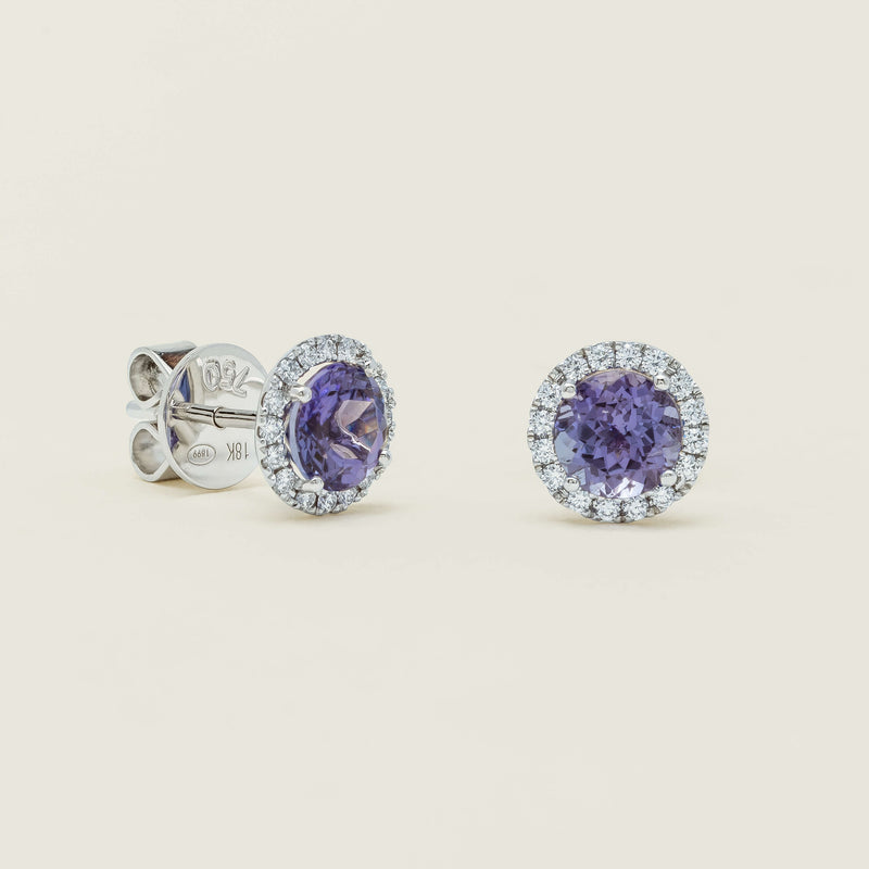 18ct White Gold Tanzanite & Diamond Nina Earrings - Earrings - Walker & Hall