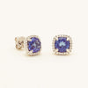 18ct White Gold 3.62ct Tanzanite Diamond Cluster Earrings