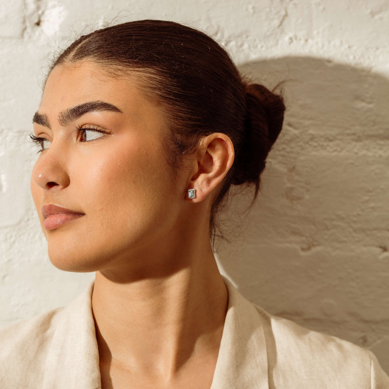 18ct White Gold 1.18ct Aquamarine & Diamond Nina Earrings