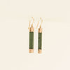 Vintage 9ct Rose Gold Greenstone Drop Earrings
