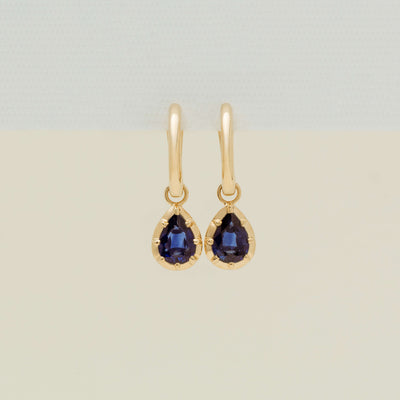 18ct Yellow Gold 1.72ct Sapphire Dawn Drop Earrings - Earrings - Walker & Hall