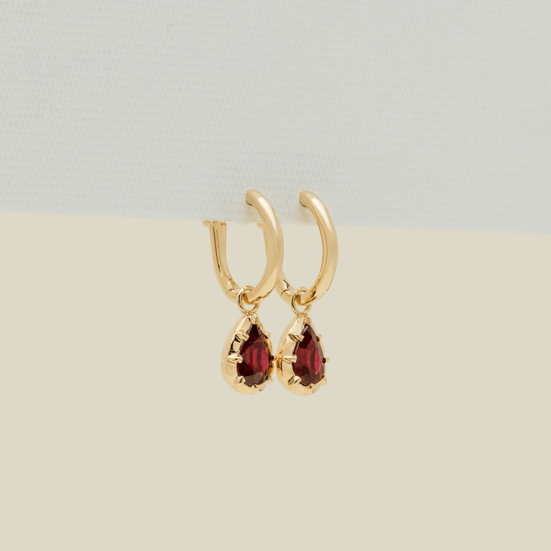 18ct Yellow Gold 1.37ct Ruby Dawn Drop Earrings