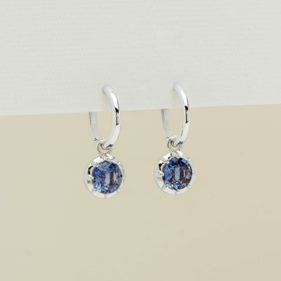 18ct White Gold 1.70ct Sapphire Dawn Drop Earrings - Earrings - Walker & Hall