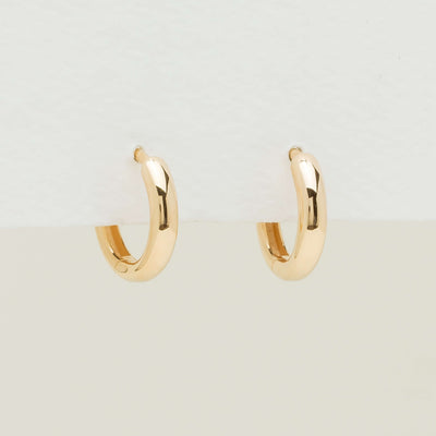 9ct Yellow Gold Rounded Huggie Earrings - Earrings - Walker & Hall