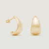 9ct Yellow Gold Large Crescent Hoop Stud Earrings - Earrings - Walker & Hall