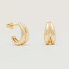 9ct Yellow Gold Double Crescent Hoop Stud Earrings - Earrings - Walker & Hall