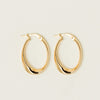 9ct Yellow Gold Oval Ribbon Hoop Earrings - Earrings - Walker & Hall