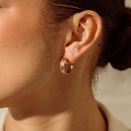 Vintage 18ct Tri-Tone Hoop Earrings - Earrings - Walker & Hall
