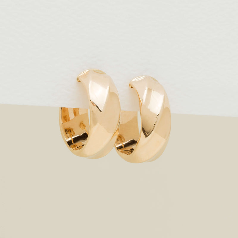 9ct Yellow Gold Ripple Hoop Earrings - Earrings - Walker & Hall
