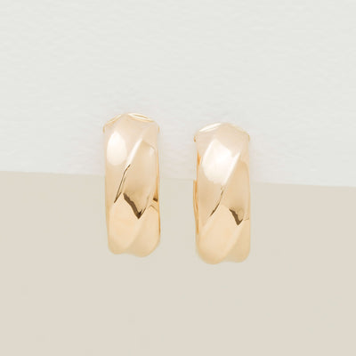 9ct Yellow Gold Ripple Hoop Earrings - Earrings - Walker & Hall