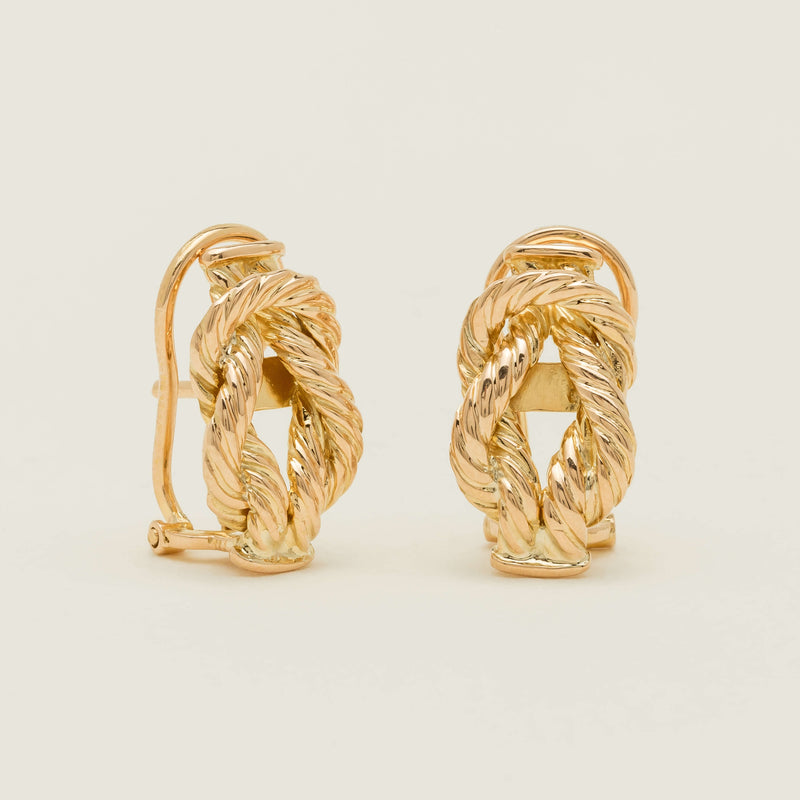 Deja Vu 14ct Yellow Gold Nautical Knot Earrings - Earrings - Walker & Hall