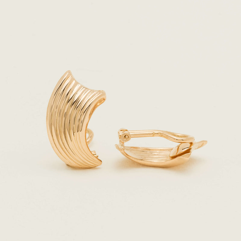 Deja Vu 18ct Rose Gold Retro Style Clip-On Earrings