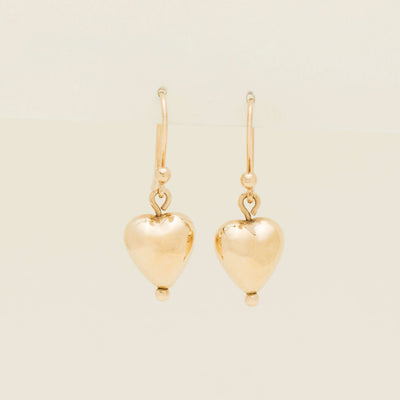 Deja Vu 9ct Yellow Gold Heart Drop Hook Earrings - Earrings - Walker & Hall