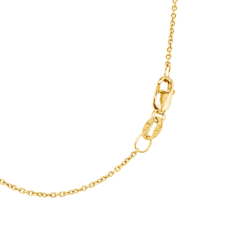 9ct Yellow Gold Oval Ribbon Pendant with Chain-Necklace-Walker & Hall